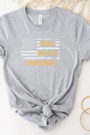 BBQ Beer Freedom USA Flag T-Shirt