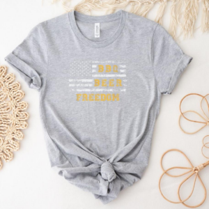 BBQ Beer Freedom With USA Flag T-Shirt
