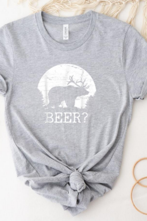 Bear Deer Beer Drinking T-Shirt