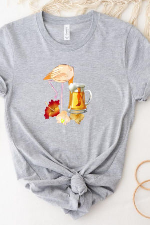 Beer Drinking Summer Flamingo T-Shirt