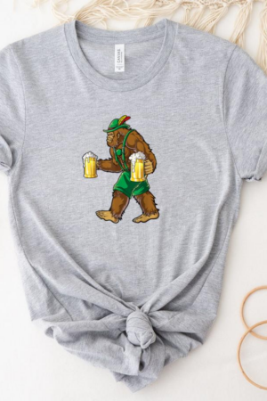 Bigfoot Lederhosen Drinking Beer T-Shirt