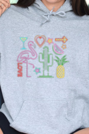 Flamingo Pineapple Cactus Wine Watermelon Hoodie