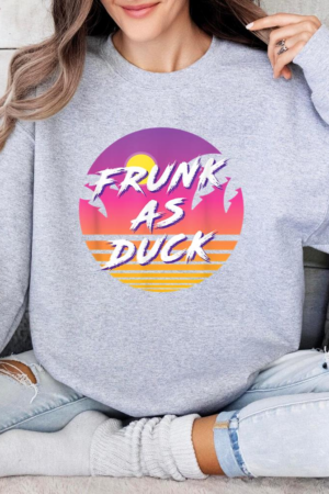 Frunk As Duck Party 1980s Colorful Drinking Beer Sweatshirt