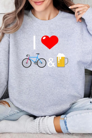 I Love Bikes And Beer Cycing Sweatshirt
