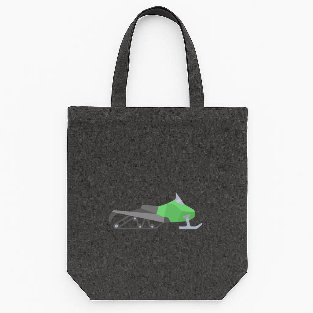 Green Semi Flat Snowmobile Canvas Tote Bag 