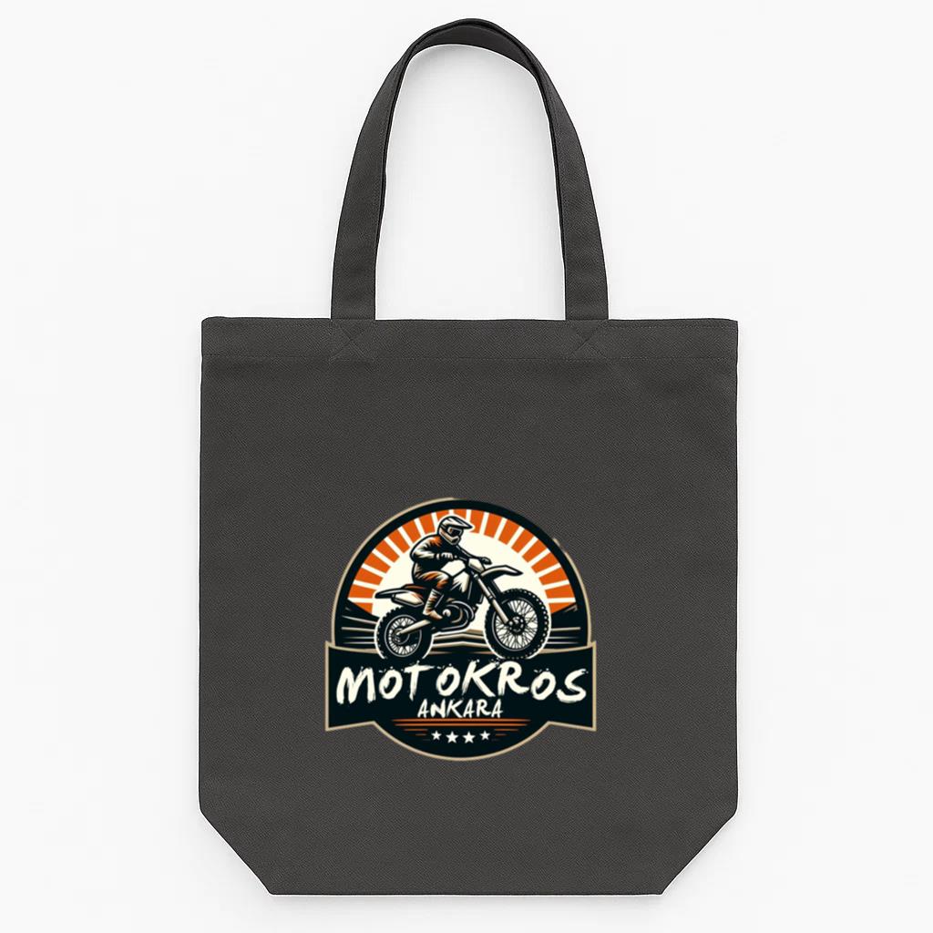 Hiker Motorbike Confident Minimal Canvas Tote Bag 