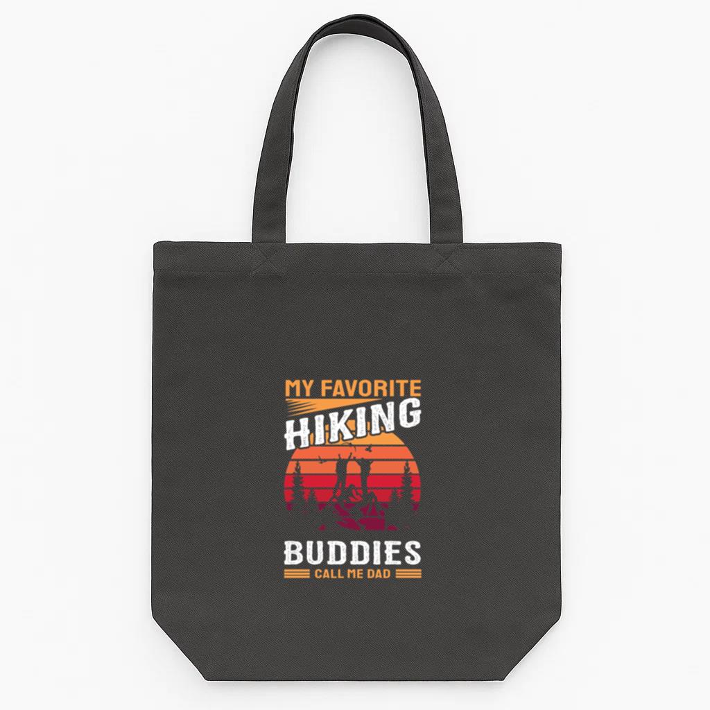 Hiker Motorbike Happy Minimal Canvas Tote Bag 