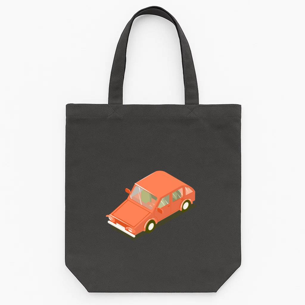 Isometric Transport Red Car Canvas Tote Bag 