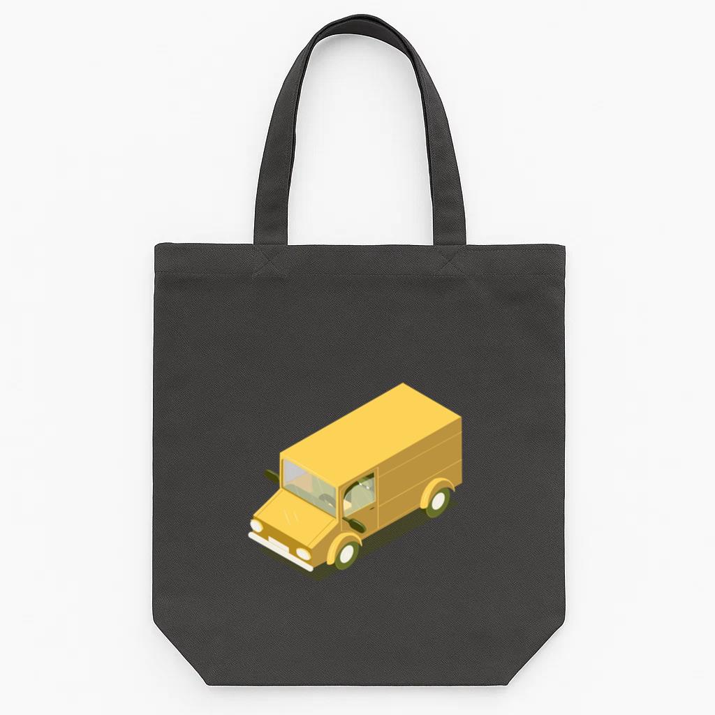 Isometric Transport Yellow Minibus Canvas Tote Bag 