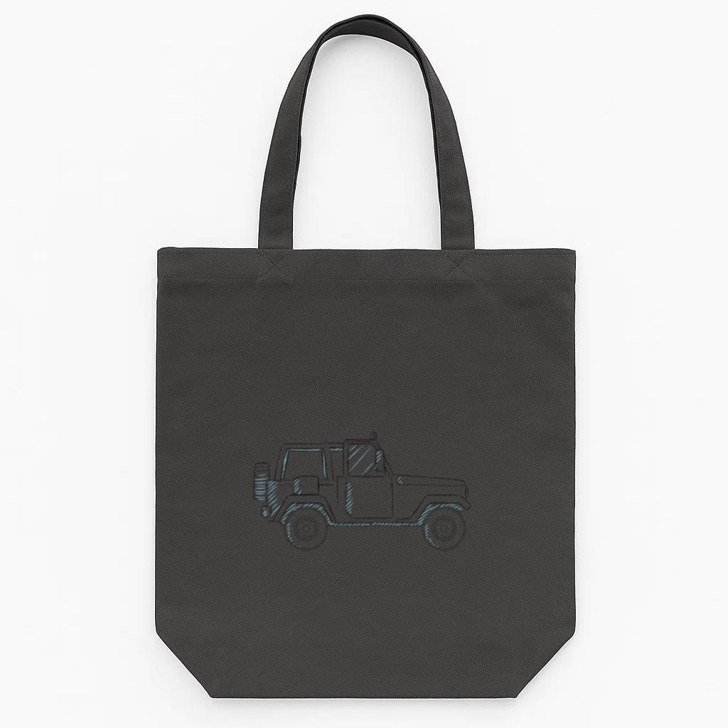 Jeep Car Wheel Vehicle Body Line Canvas Tote Bag 