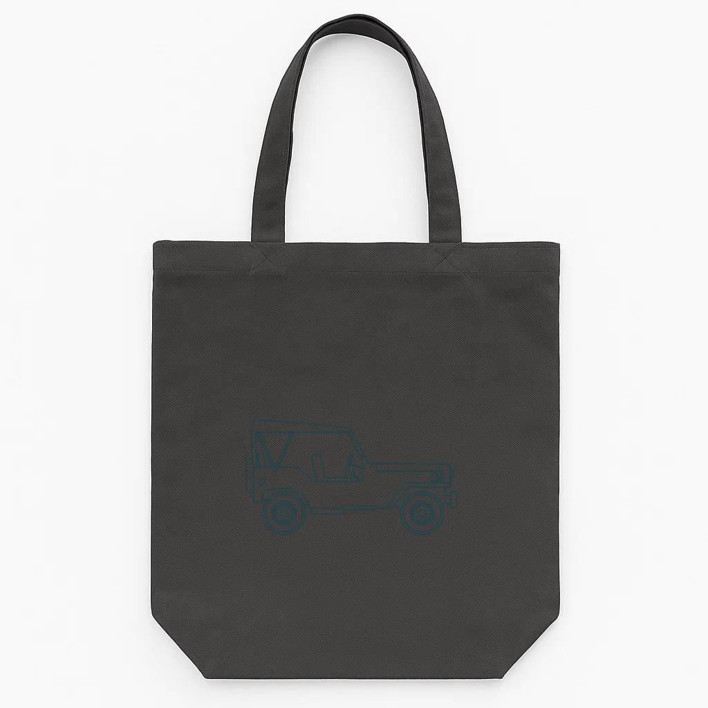 Jeep Vehicle Car Body Wheel Stroke Canvas Tote Bag 