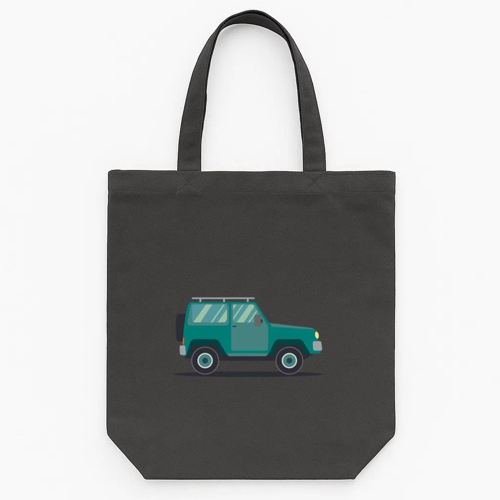 Jeep Vehicle Wheel Car Body Flat Canvas Tote Bag 
