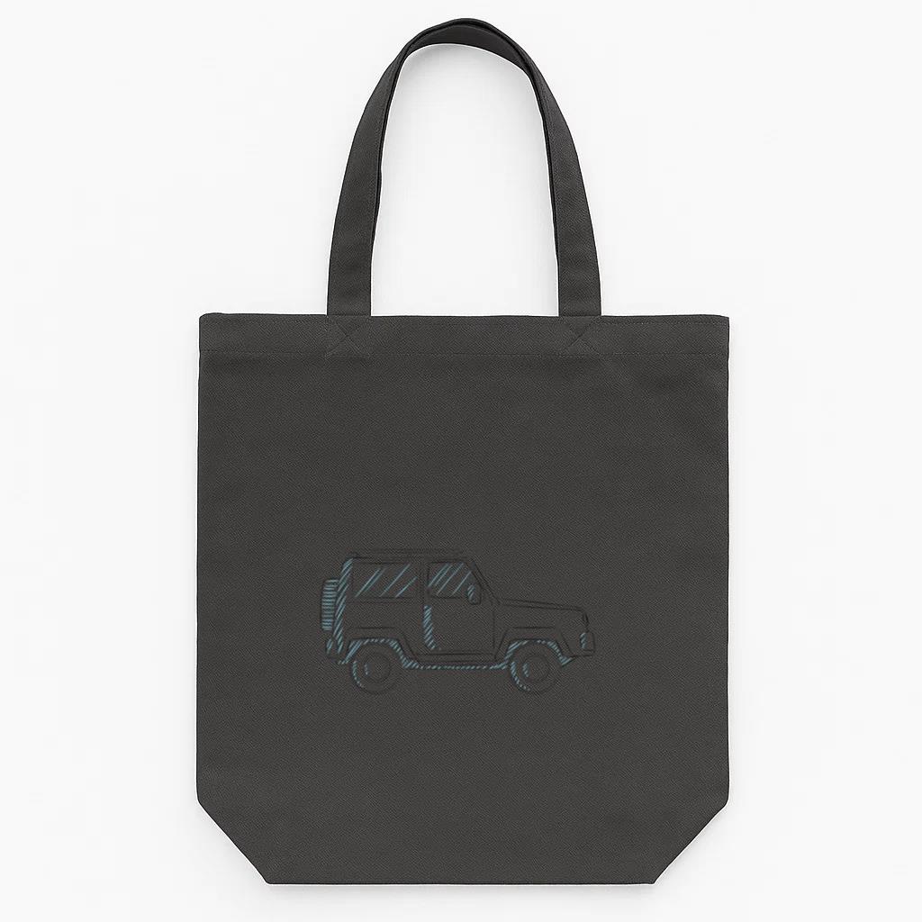 Jeep Vehicle Wheel Car Body Line Canvas Tote Bag 