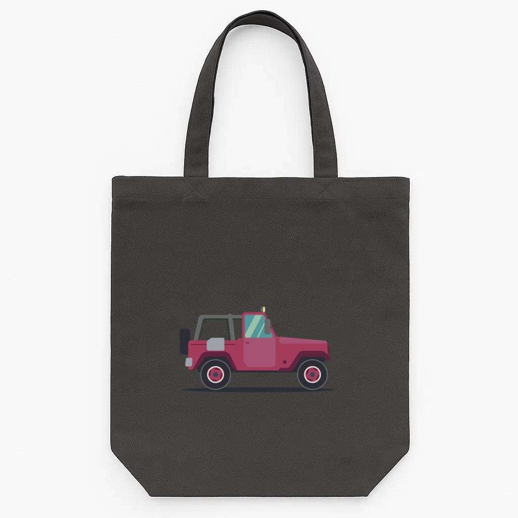 Jeep Wheel Vehicle Car Body Flat Canvas Tote Bag 