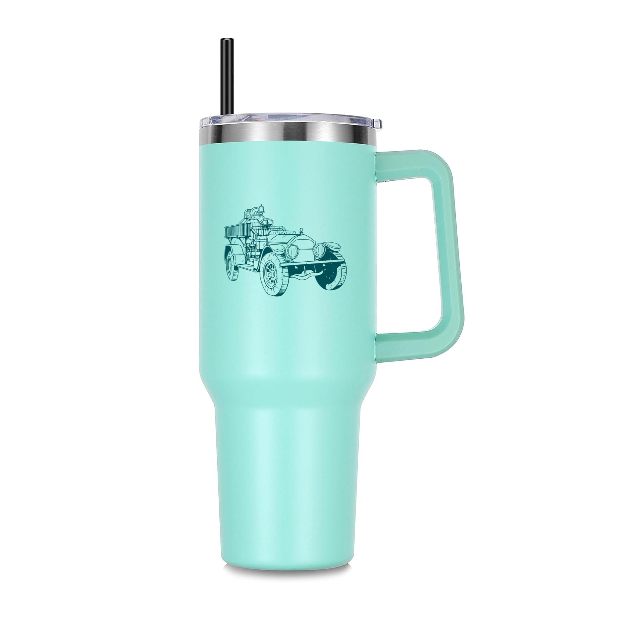 Old Fire Truck Engine Illustration 40oz Stainless Steel Tumbler - Image 3