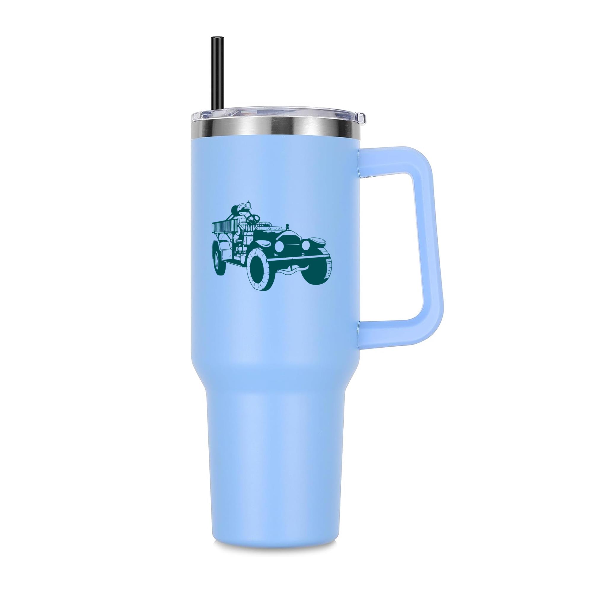 Old Truck Fire Engine Illustration 40oz Stainless Steel Tumbler