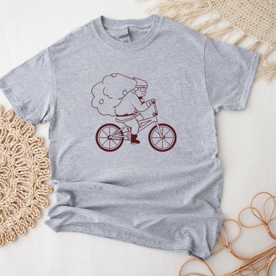 Santa Claus Sack Bicycle Stroke T-Shirt