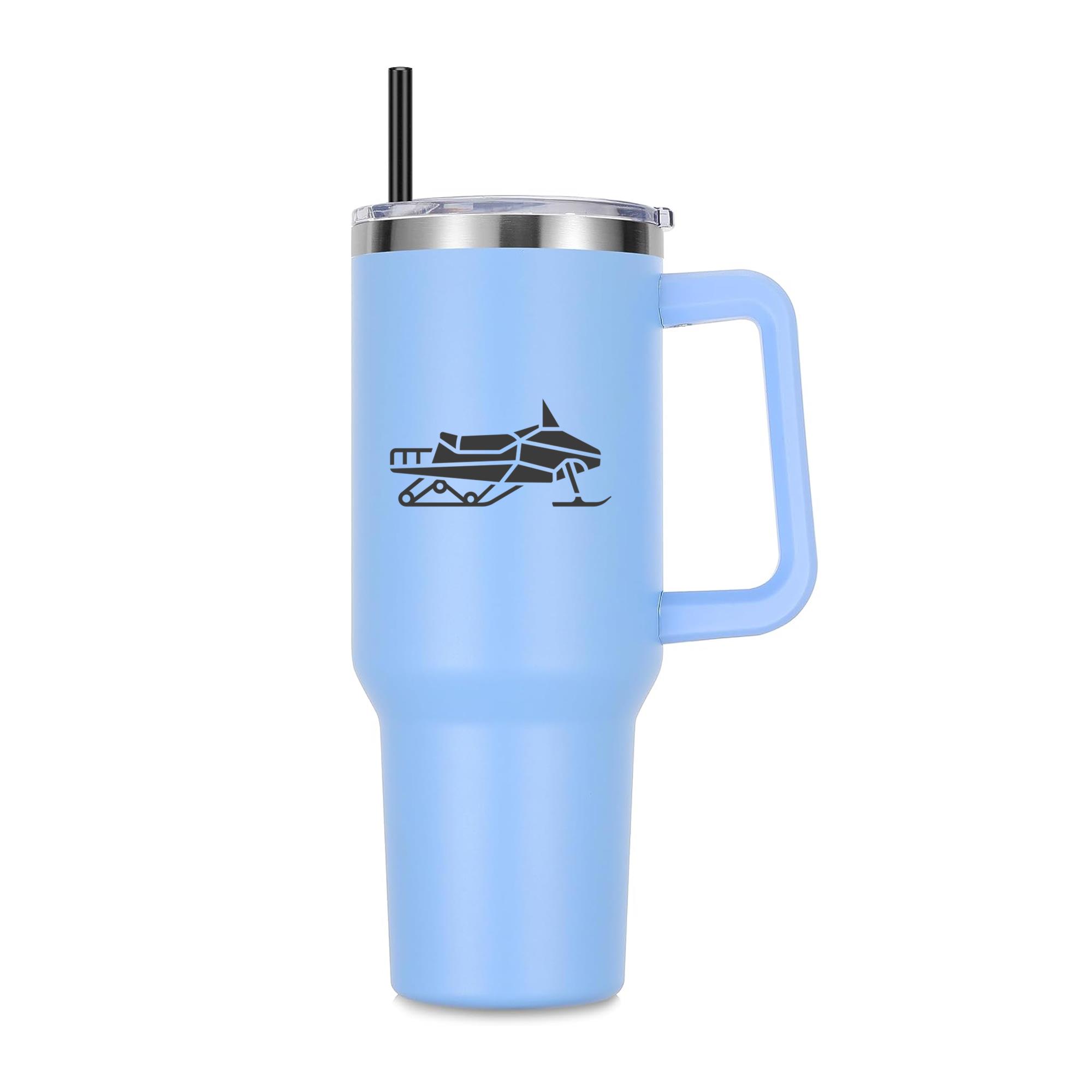 Side Simple Snowmobile Silhouette 40oz Stainless Steel Tumbler