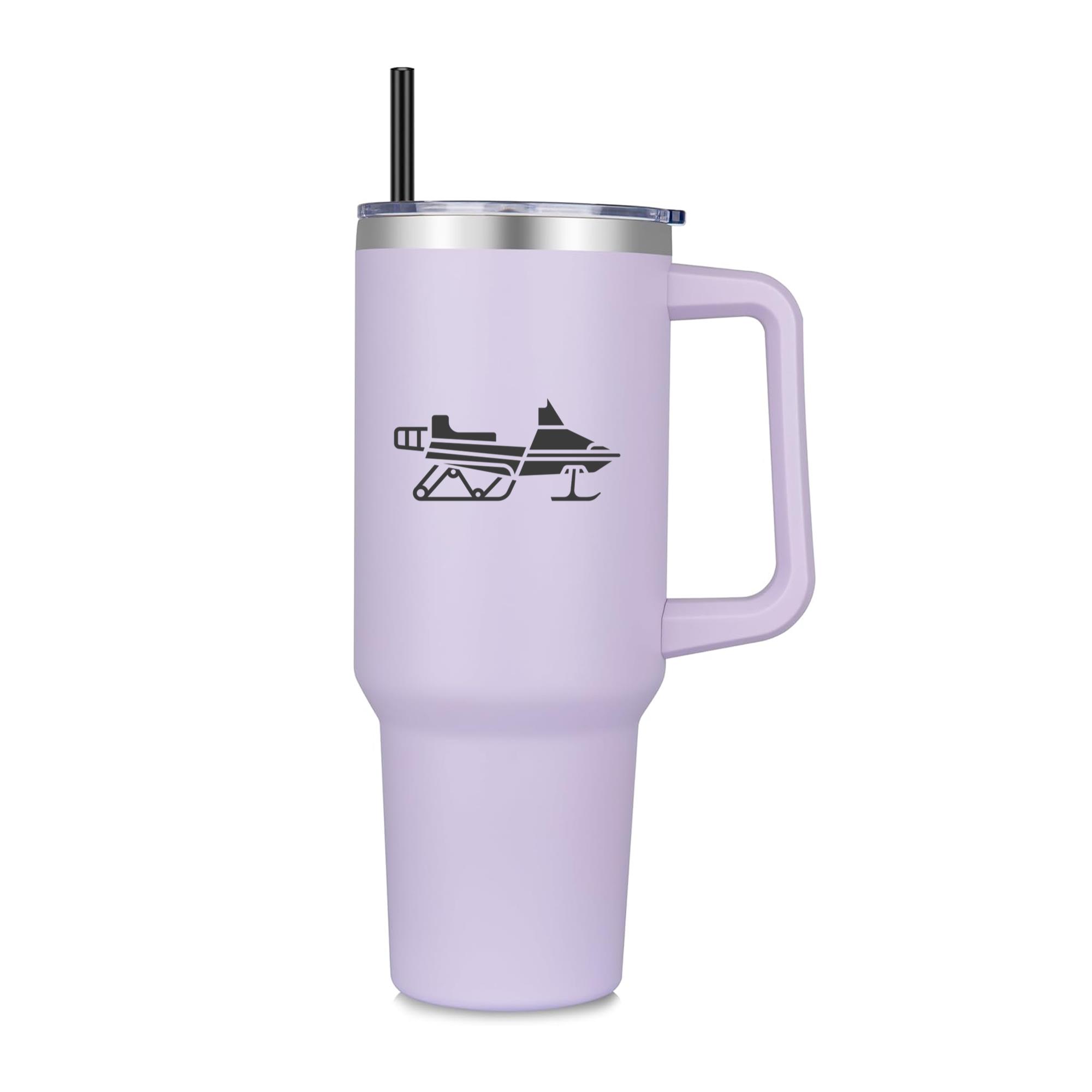 Snowmobile Side Silhouette 40oz Stainless Steel Tumbler - Image 2