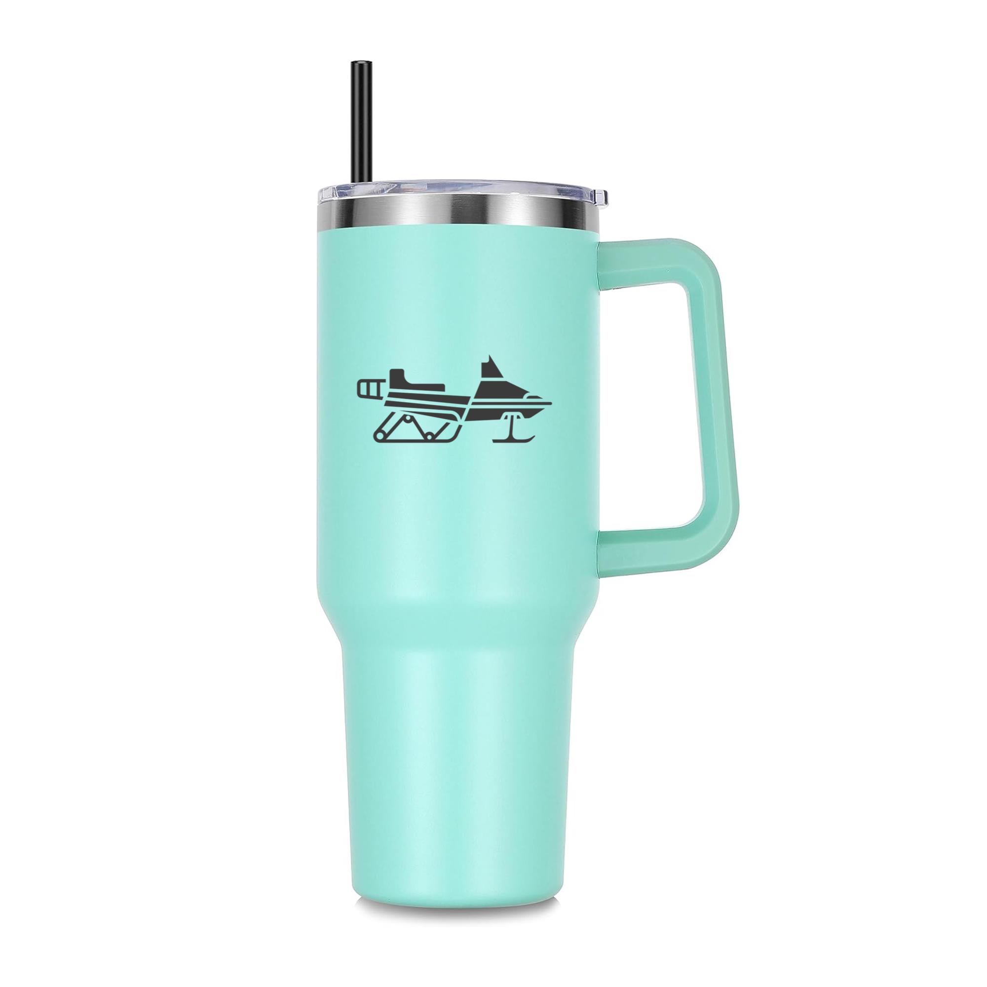 Snowmobile Side Silhouette 40oz Stainless Steel Tumbler - Image 3