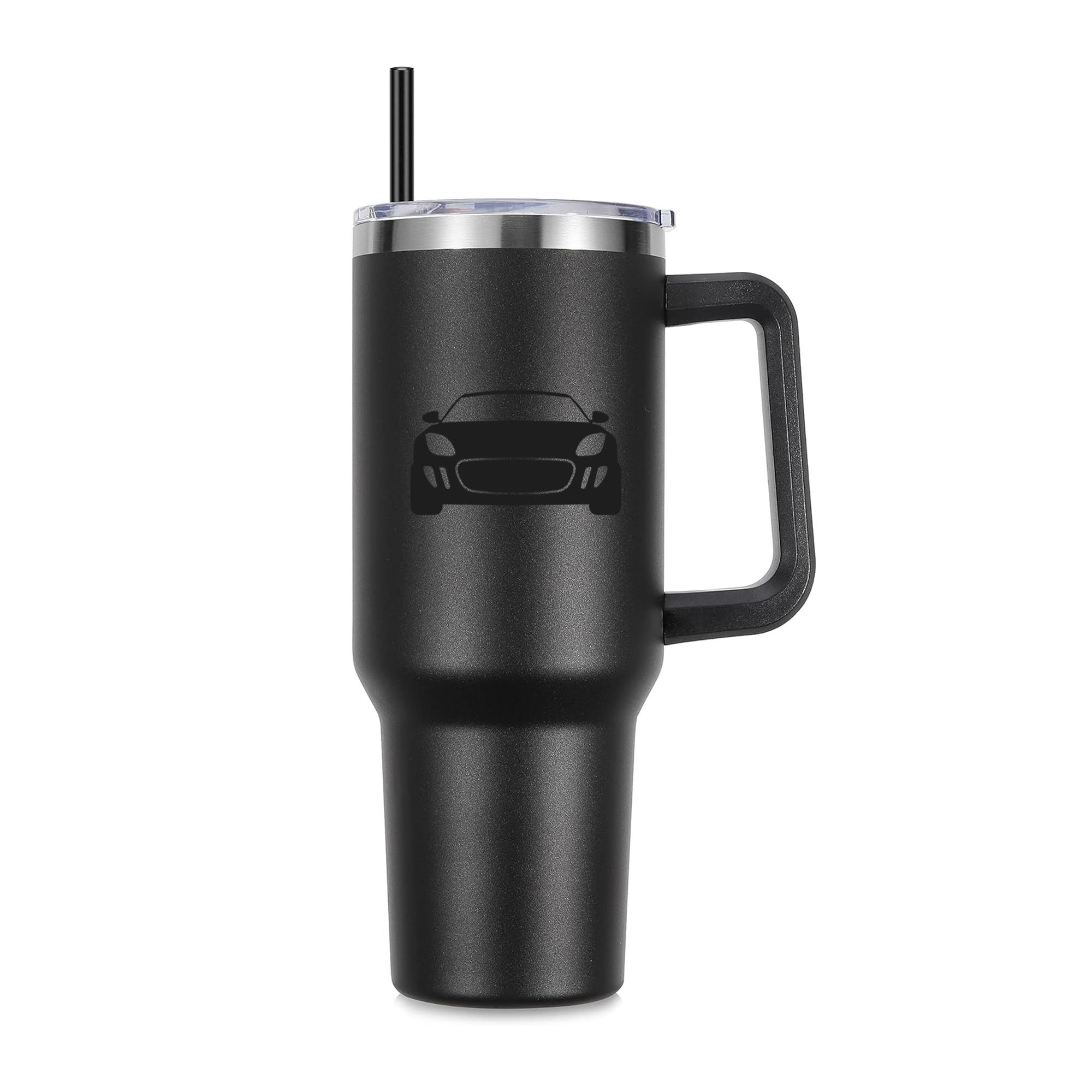 Sport Car Front View Silhouette 40oz Stainless Steel Tumbler - Image 4