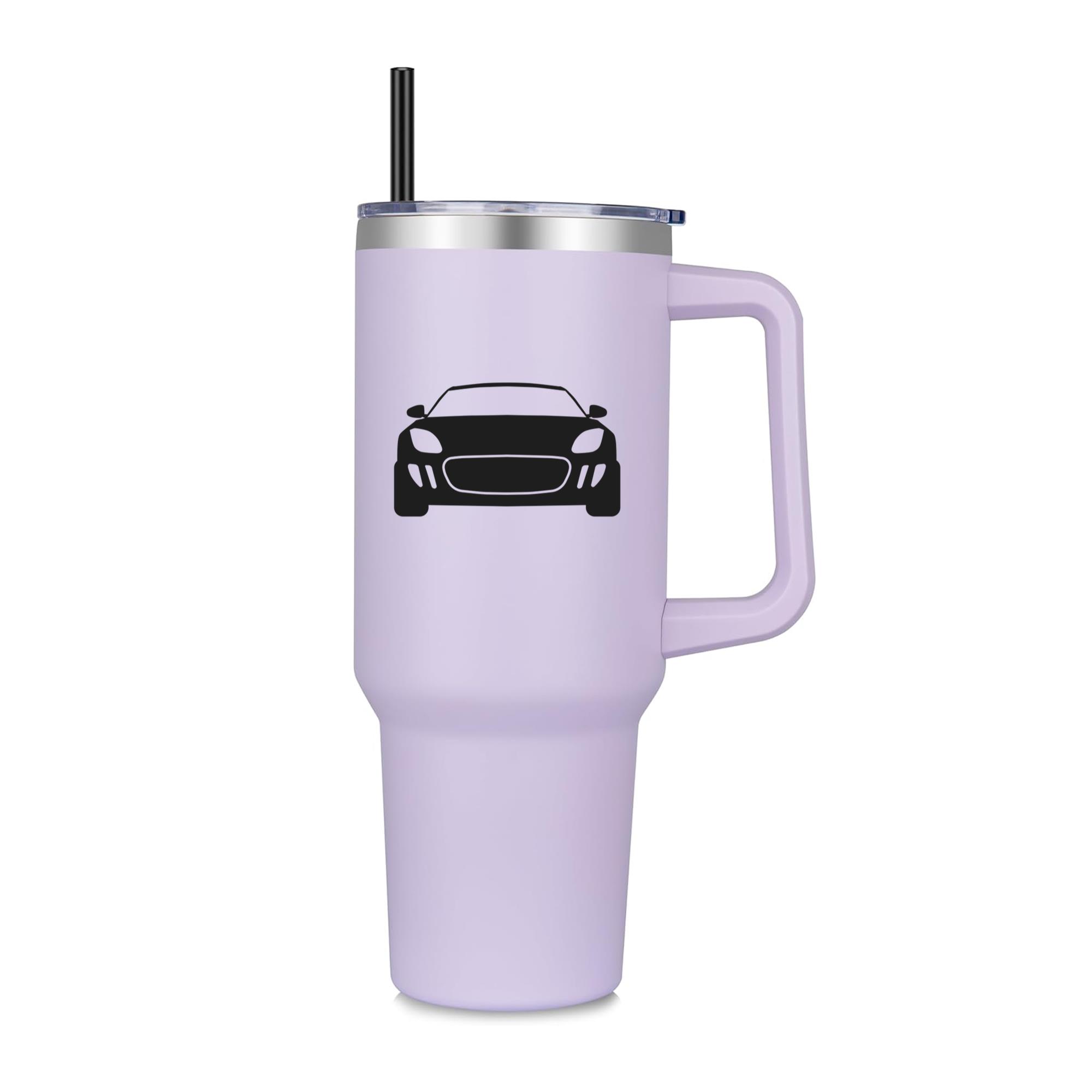 Sport Car Front View Silhouette 40oz Stainless Steel Tumbler - Image 2