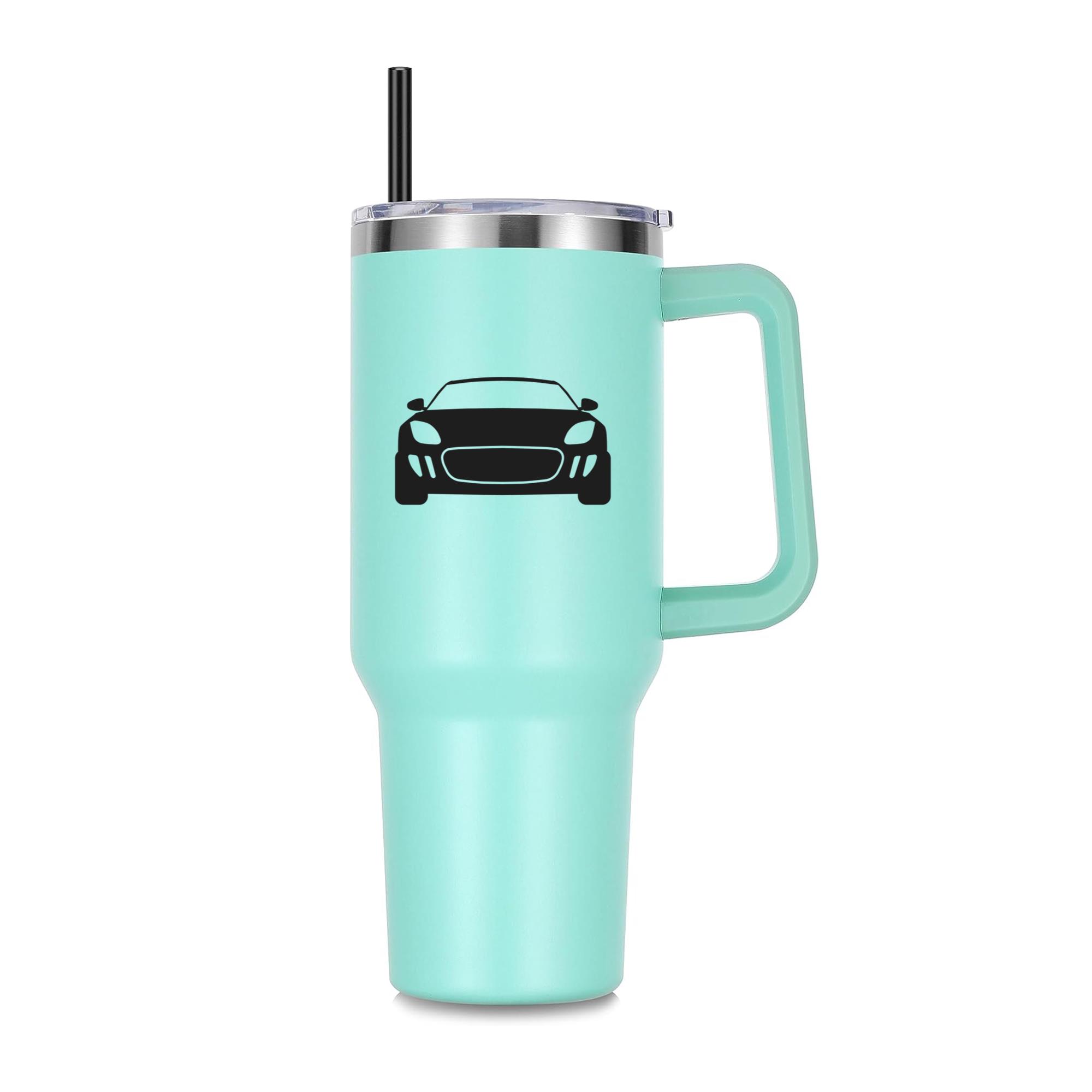 Sport Car Front View Silhouette 40oz Stainless Steel Tumbler - Image 3