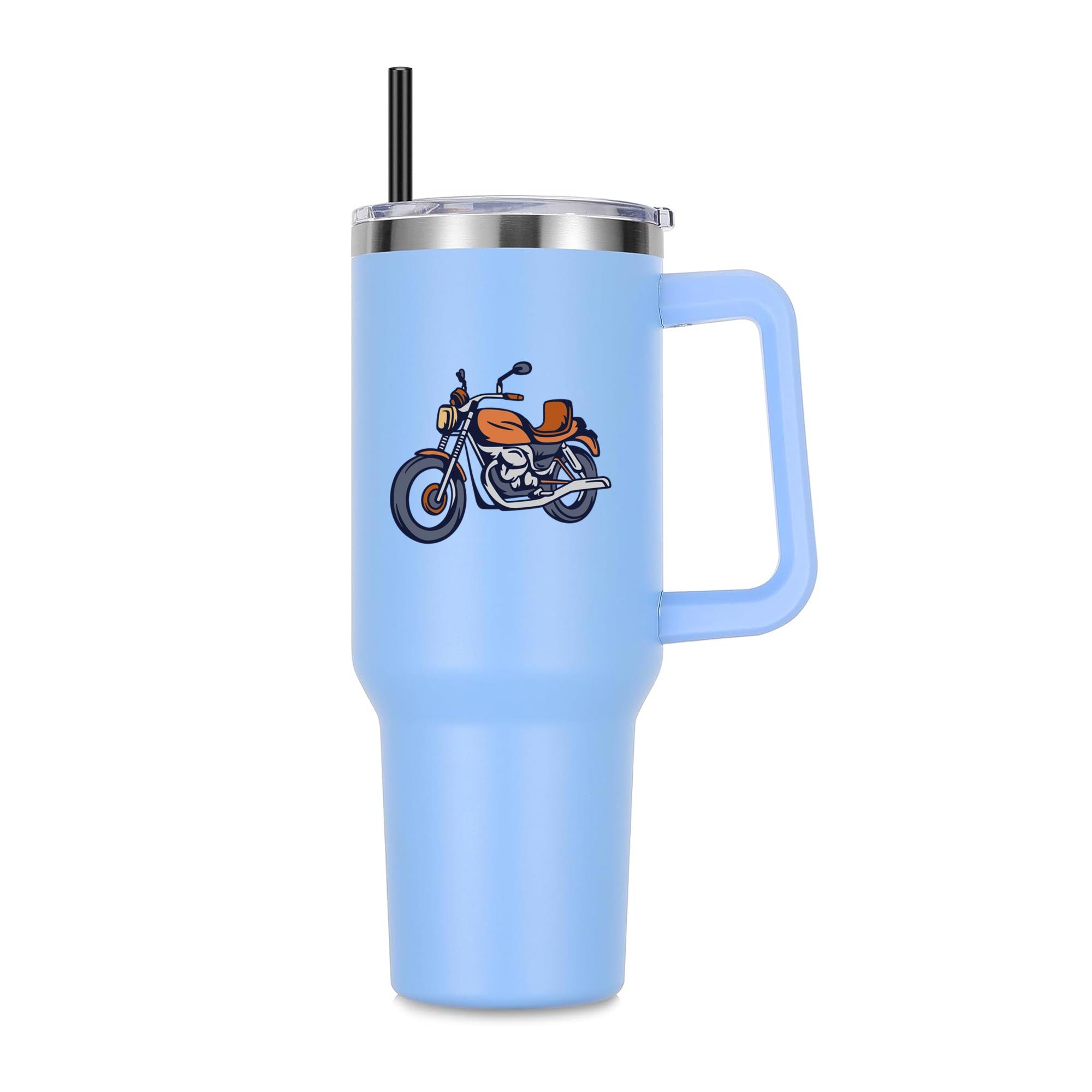 Stylish Cruiser Motorcycle Illustration Design 40oz Stainless Steel Tumbler