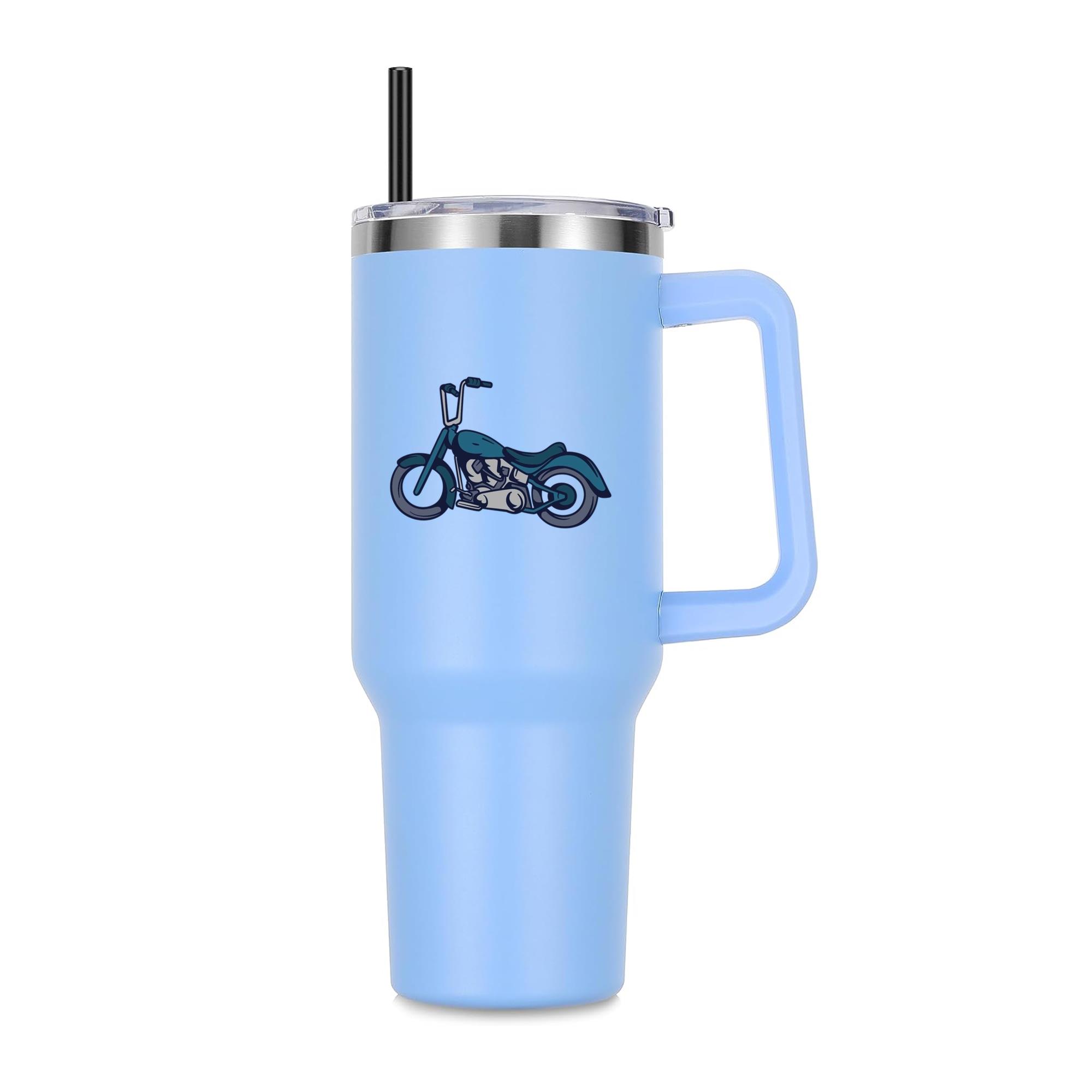Stylish Motorcycle Illustration Design 40oz Stainless Steel Tumbler