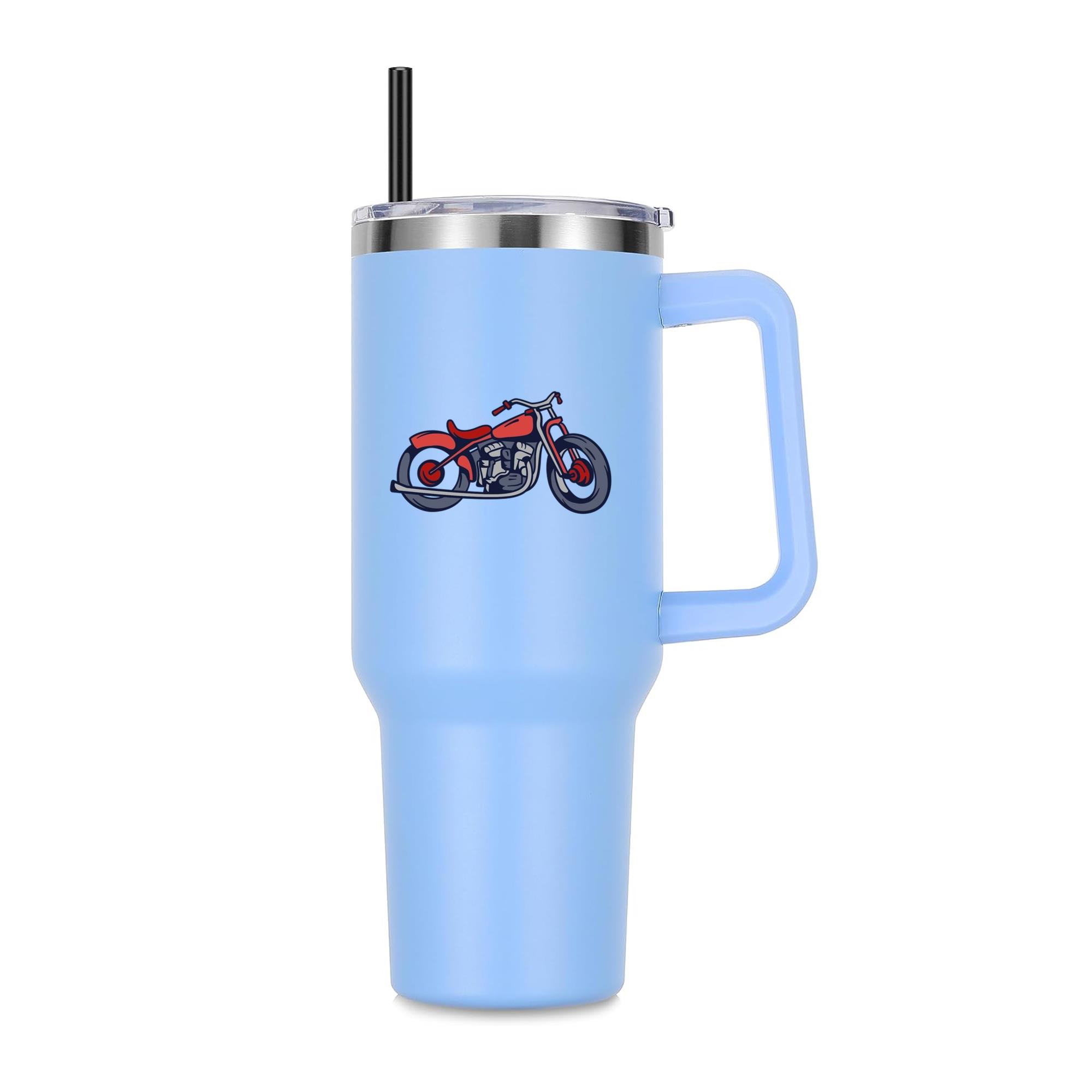 Stylish Vintage Motorcycle Illustration 40oz Stainless Steel Tumbler