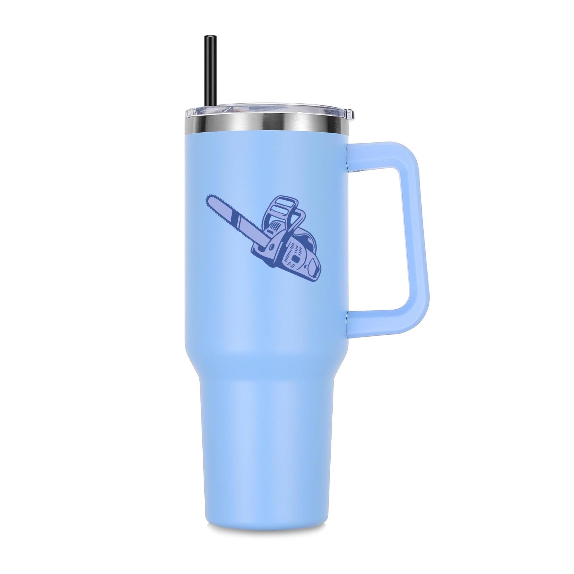 Stylized Chainsaw Illustration Design 40oz Stainless Steel Tumbler