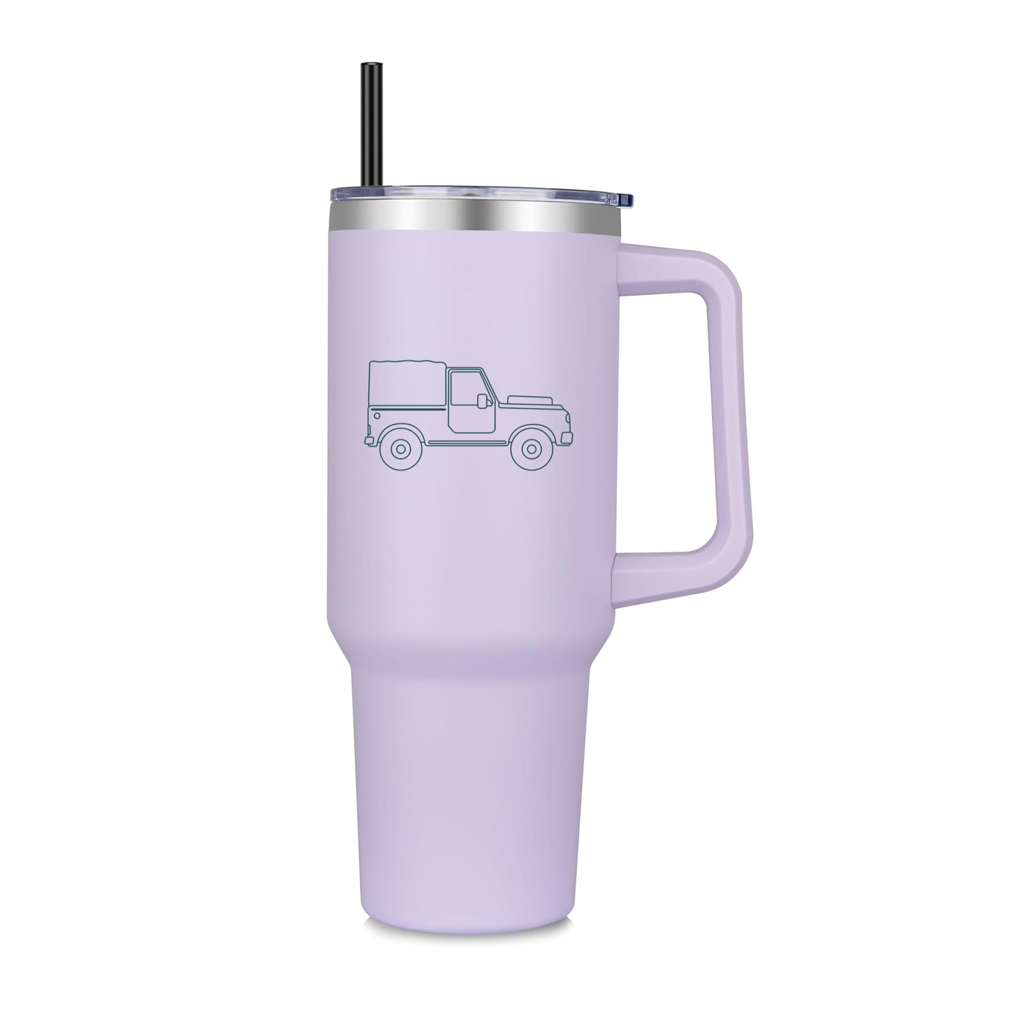 Truck Vehicle Wheel Stroke 40oz Stainless Steel Tumbler - Image 3