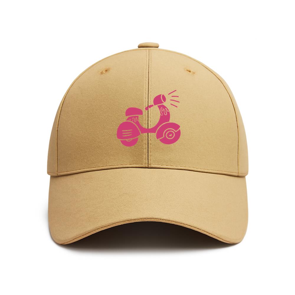 Vibrant Pink Scooter Illustration Baseball Cap