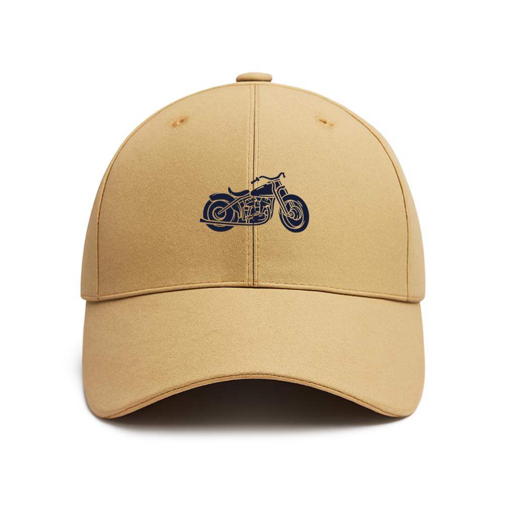 Vintage Motorcycle Line Art Design Baseball Cap