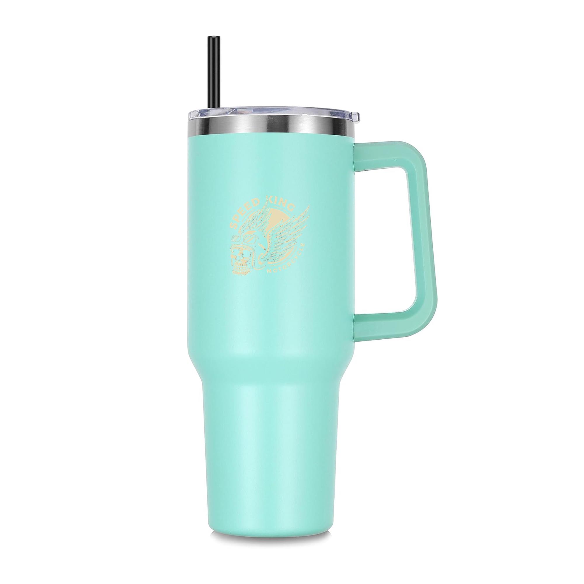 Wanderer Motorbike Curious Graphic 40oz Stainless Steel Tumbler - Image 4