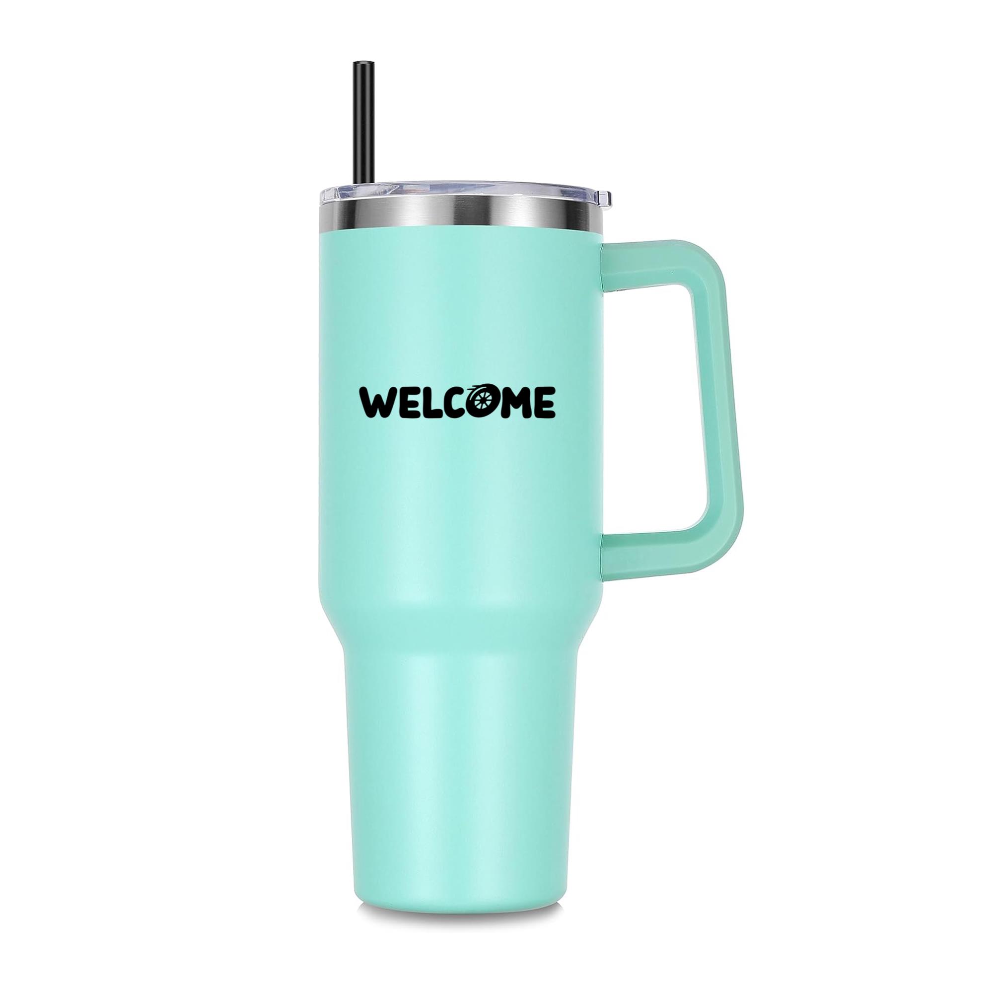 Welcome Wheel Design 40oz Stainless Steel Tumbler - Image 4