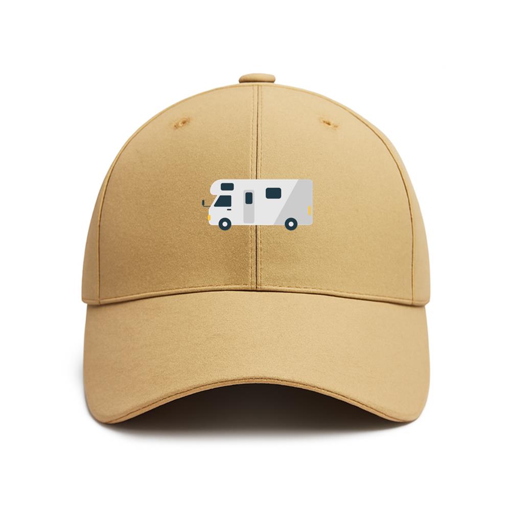 White Semi Flat Rv Motor Home Baseball Cap