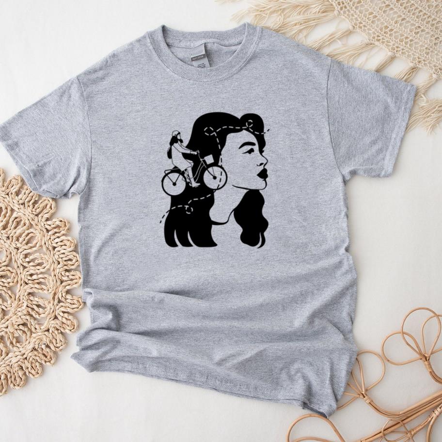 Woman Biker Filled Stroke T-Shirt