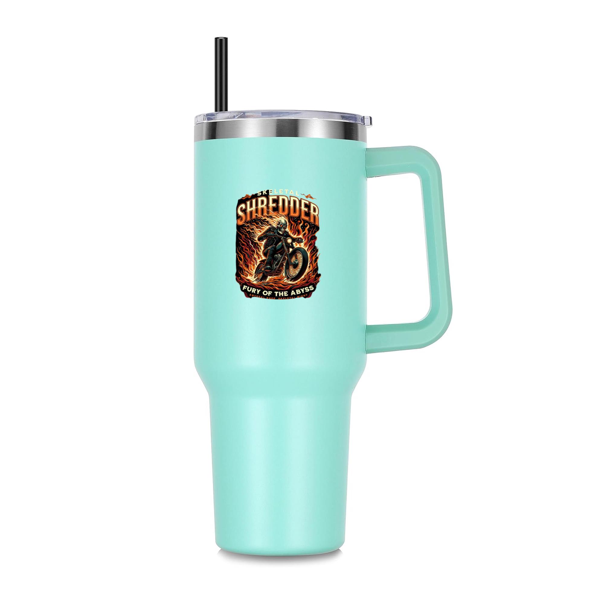 Woman Motorbike Happy Classic 40oz Stainless Steel Tumbler - Image 4