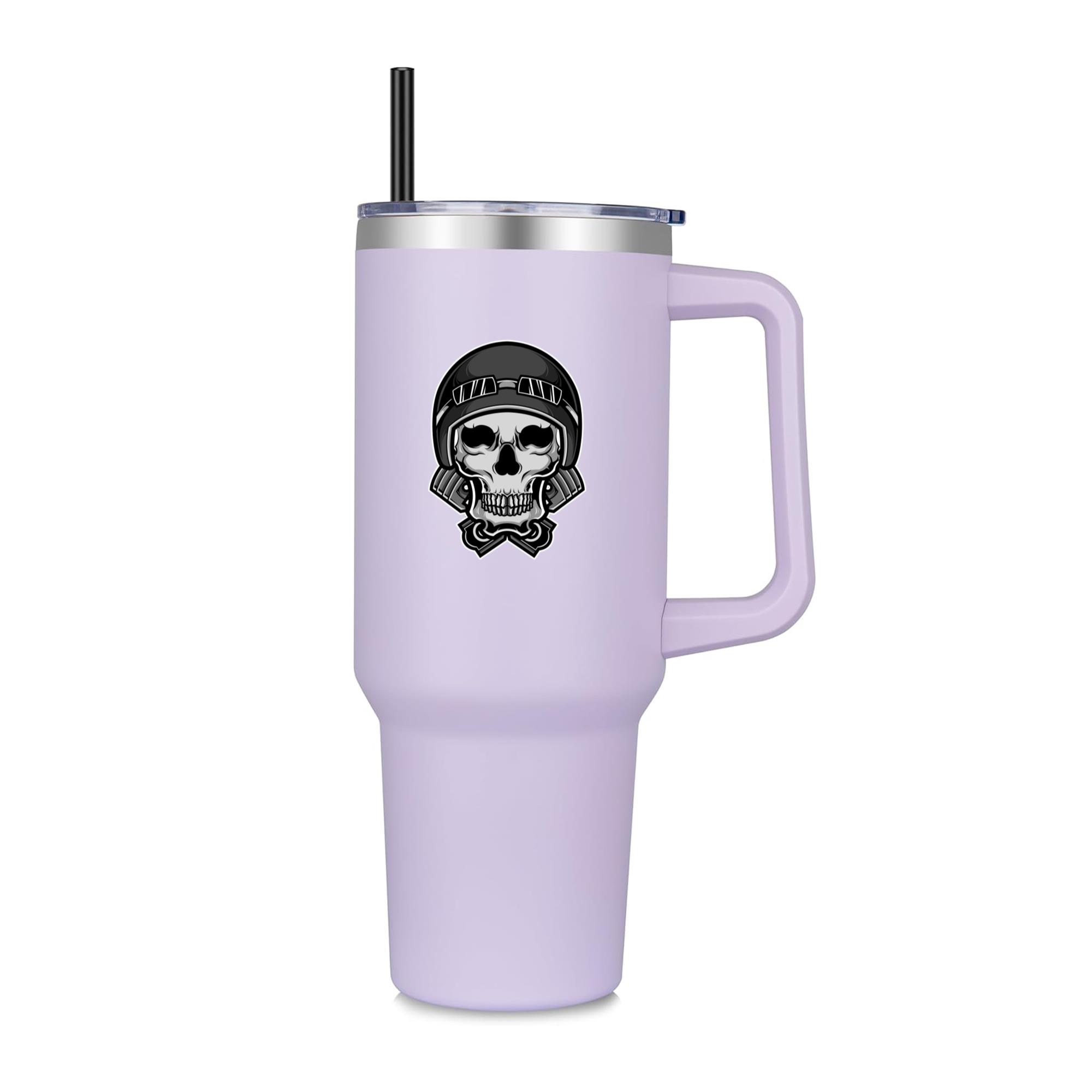 Woman Motorbike Peaceful Classic 40oz Stainless Steel Tumbler - Image 3